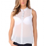 Blouse col Mao avec clous - 12,99€